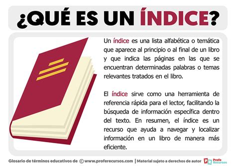 Que Es Un Indice