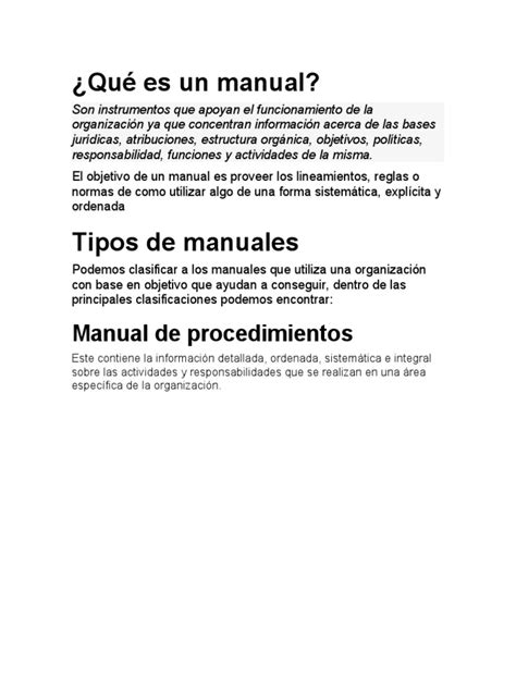 Que Es Un Manual