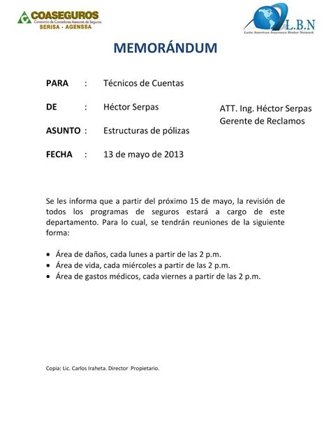Que Es Un Memorandum