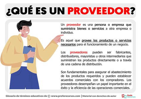Que Es Un Proveedor