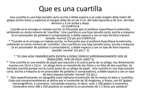 Que Es Una Cuartilla De Hoja