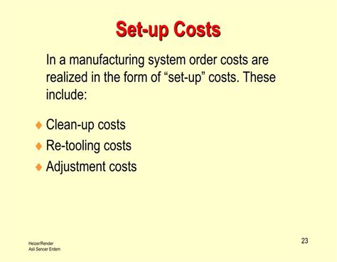 que significa set-up cost