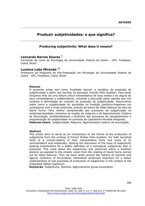 Que Significa Subjetividades