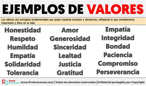 Que Son Los Valores