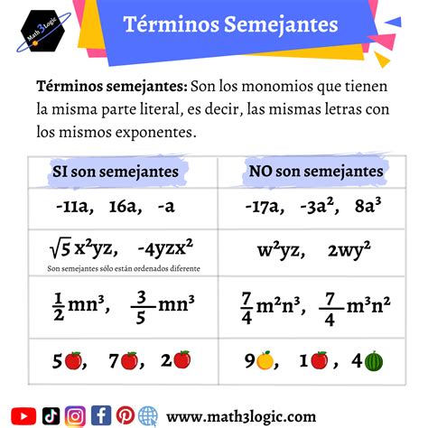 Que Son Terminos Semejantes
