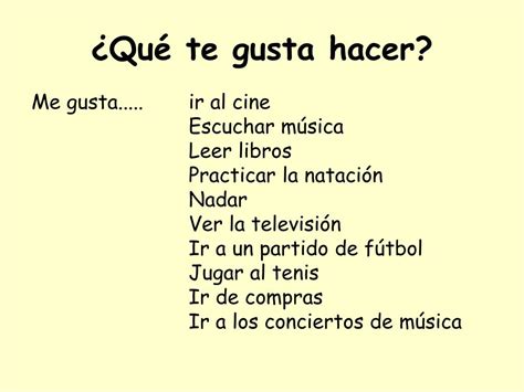 Que Te Gusta Hacer