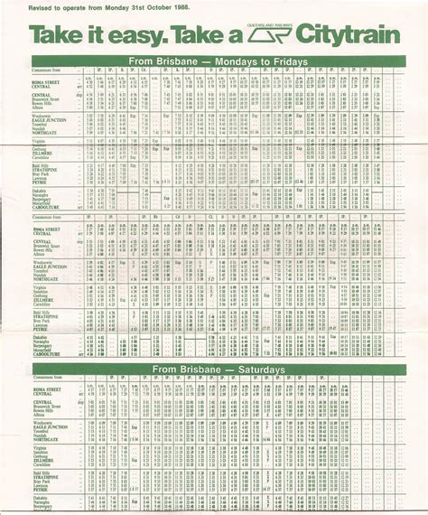 Queensland Rail Timetable