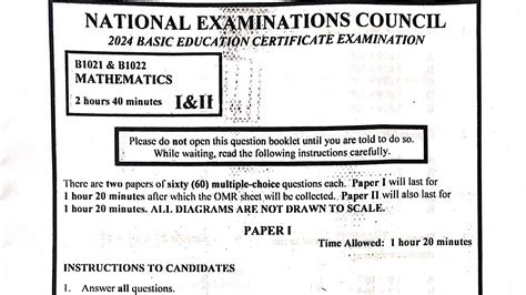 Question For 2014 Bece Junior Examination