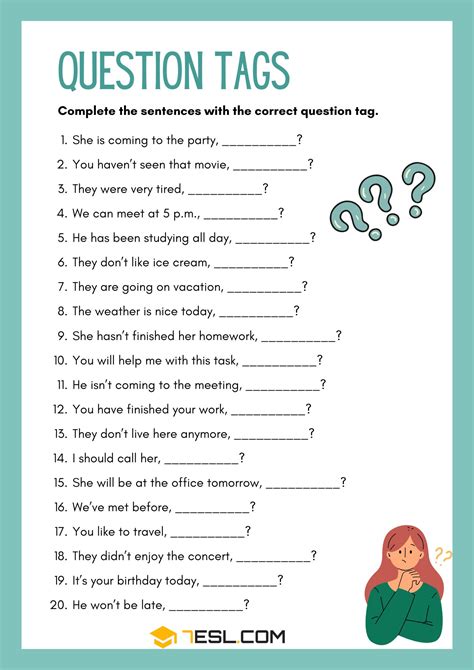 Question Tags Worksheet