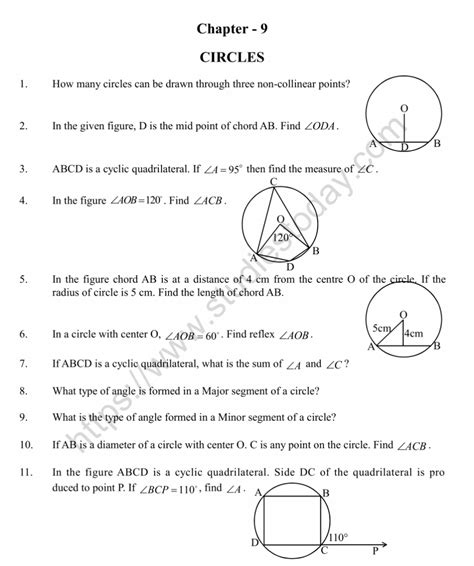 Full Download Question Paper Geometry Circles 