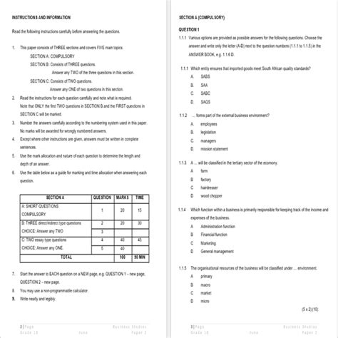 Read Question Paper Of 2014 Grade 10 Business Studies For Term 1 