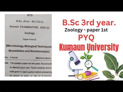 Read Question Paper Of Bsc Ist Year 2016 Of Zoology As File Of Kumaun University 