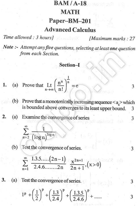 Read Question Papers And Memorandum On Calculus 
