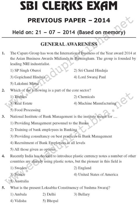 Full Download Question Papers For Bank Exams Clerk 