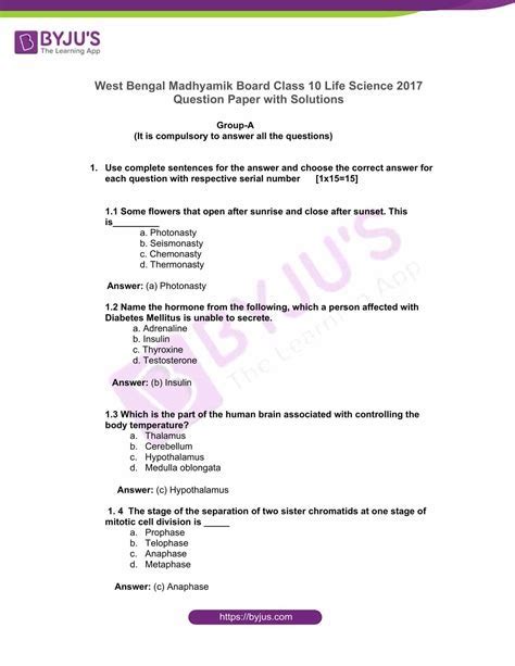 Read Question Papers For Grade10 Life Sciences 