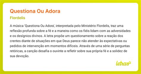 Questiona Ou Adora Letras