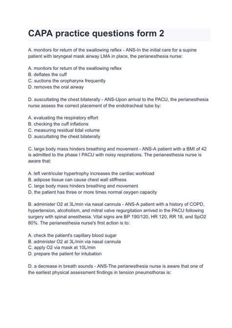 Questions For Capa Certification