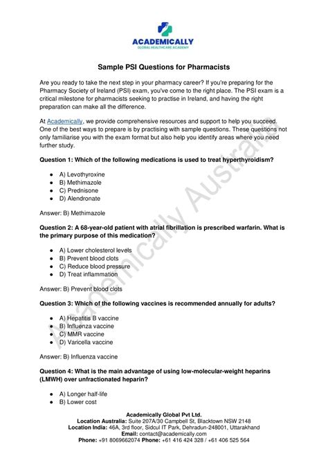 questions solution for pharmacists