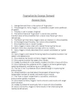 Read Questions And Answer Pygmalion 