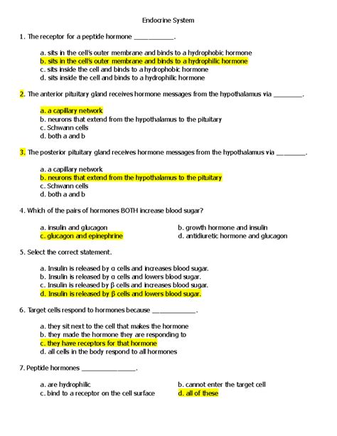 Download Questions And Answers Under Endocrine System 