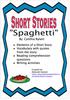 Read Online Questions For Spaghetti By Cynthia Rylant 