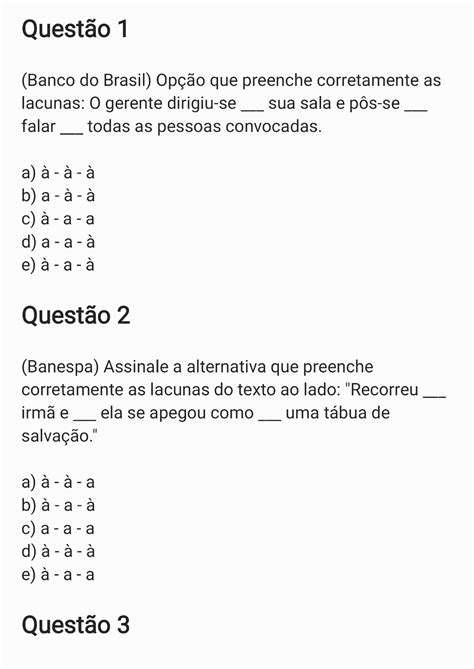 Questoes De Crase