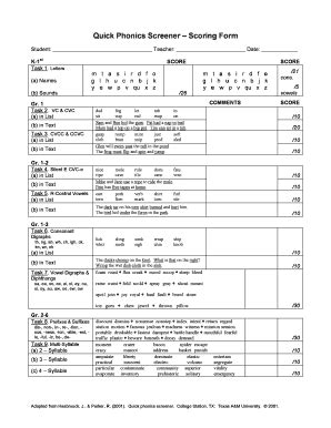 Quick Phonics Screener