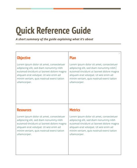 quick reference card template