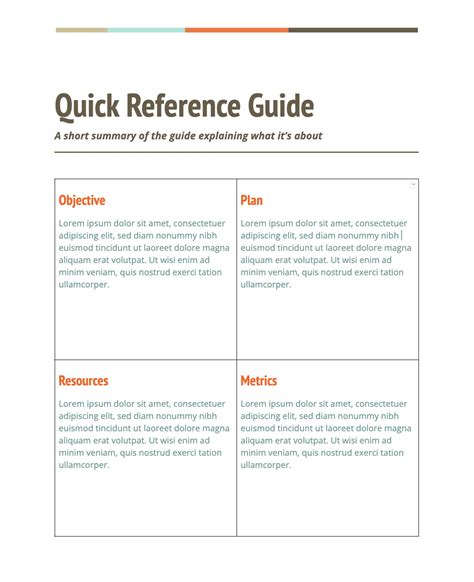 Full Download Quick Reference Guide Template 