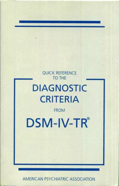 Download Quick Reference To The Diagnostic Criteria From Dsm Iv 