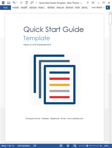 Read Quick Start Guide Template 