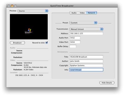 Quicktime Broadcaster Manual
