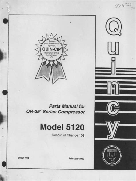 Download Quincy Model 5120 Air Compressor Service Manual 