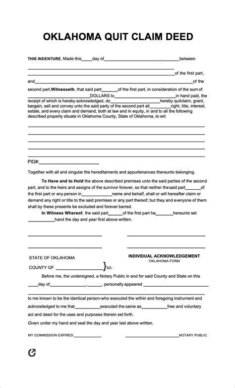 Quitclaim Deed Oklahoma