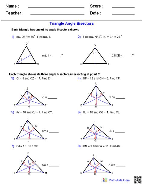 Quiz Amp Worksheet Angle Bisector Theorem Study Com Angle Bisector Theorem Worksheet - Angle Bisector Theorem Worksheet