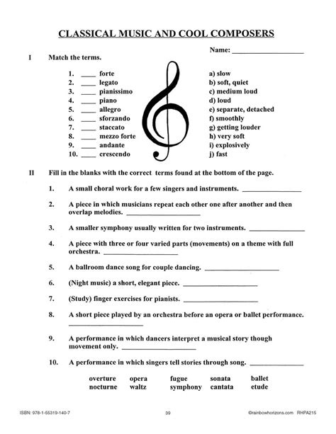 Quiz Amp Worksheet Classical Era Musical Form Amp Musical Form Worksheet - Musical Form Worksheet