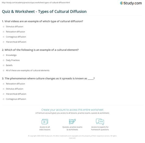 Quiz Amp Worksheet Cultural Diffusion Study Com Cultural Diffusion Worksheet - Cultural Diffusion Worksheet