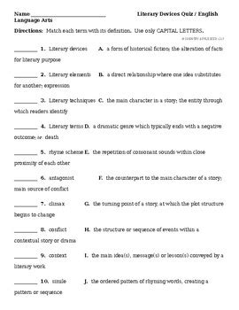 Quiz Amp Worksheet Literary Devices Study Com Literary Terms Practice Worksheet - Literary Terms Practice Worksheet