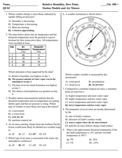 Quiz Amp Worksheet Relative Humidity Study Com Relative Humidity Worksheet - Relative Humidity Worksheet