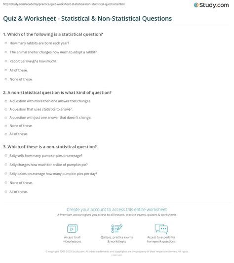 Quiz Amp Worksheet Statistical Amp Non Statistical Questions Statistical And Nonstatistical Questions Worksheet - Statistical And Nonstatistical Questions Worksheet