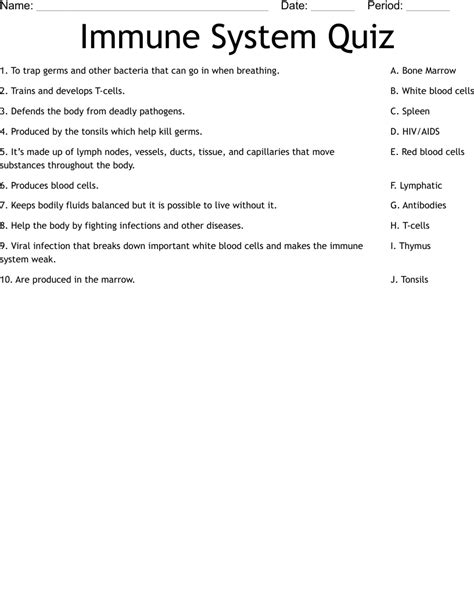 Quiz Amp Worksheet The Immune System Facts For Immune System Worksheet Elementary - Immune System Worksheet Elementary