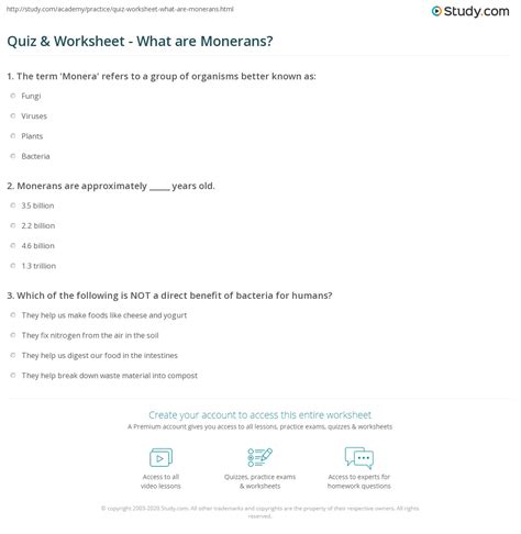 Quiz Amp Worksheet What Are Monerans Study Com Bacteria Typical Monerans Worksheet Answers - Bacteria Typical Monerans Worksheet Answers