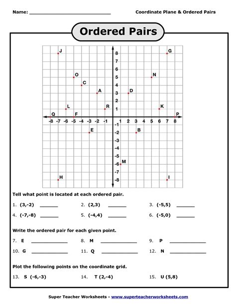 Quiz Worksheet Plotting Points On The Coordinate Plane Points On A Graph Worksheet - Points On A Graph Worksheet