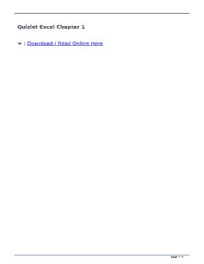 Read Online Quizlet Excel Chapter 1 