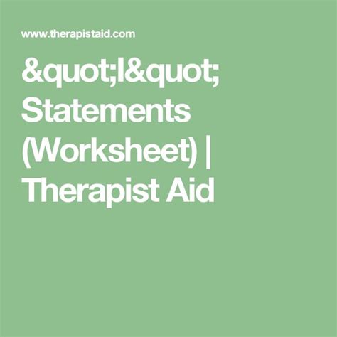 Quot I Quot Statements Therapist Aid Using I Statements Worksheet - Using I Statements Worksheet