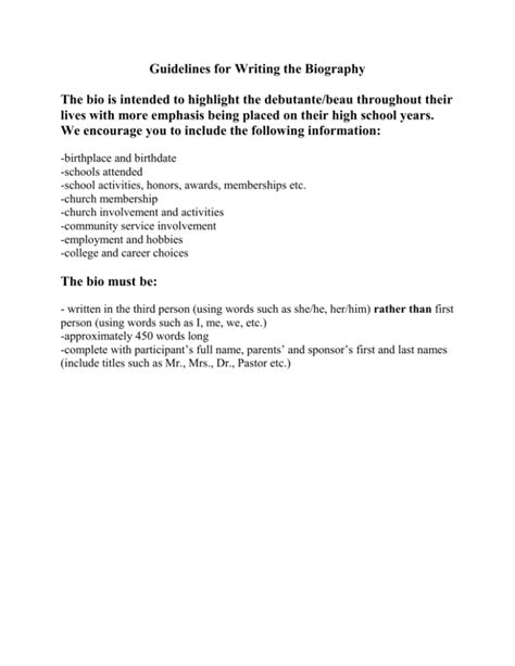 quotes biography writing guidelines