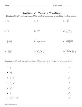Quotient Of Powers Property Worksheets Kiddy Math Quotient Of Powers Property Worksheet - Quotient Of Powers Property Worksheet