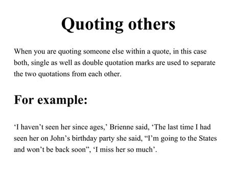 quoting someone in a sentence