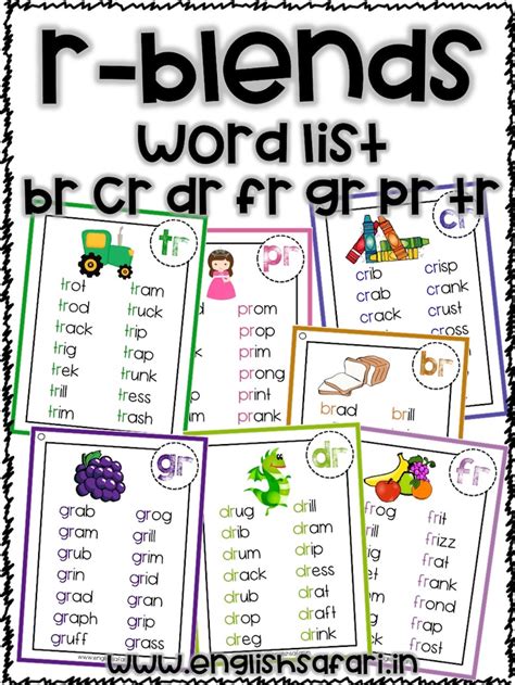R Blend Words Word Lists Amp Worksheets 10 Dr Blend Words With Pictures - Dr Blend Words With Pictures