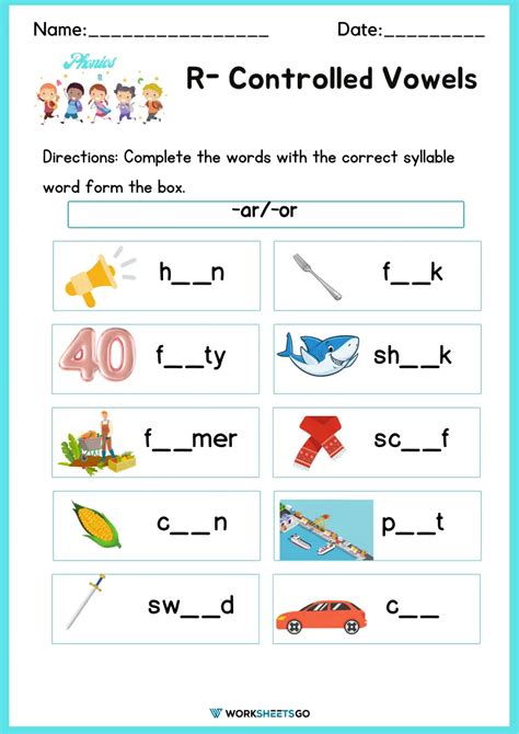 R Controlled Vowel Worksheets Math Worksheets 4 Kids Ar Or Worksheet Second Grade - Ar Or Worksheet Second Grade